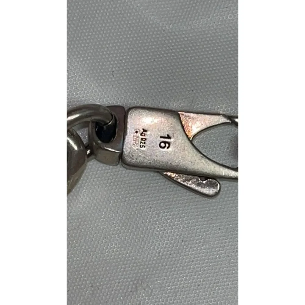 Gucci Sterling Silver 925 GG Bee Engraved Chain ID Bracelet Size 16 Italy